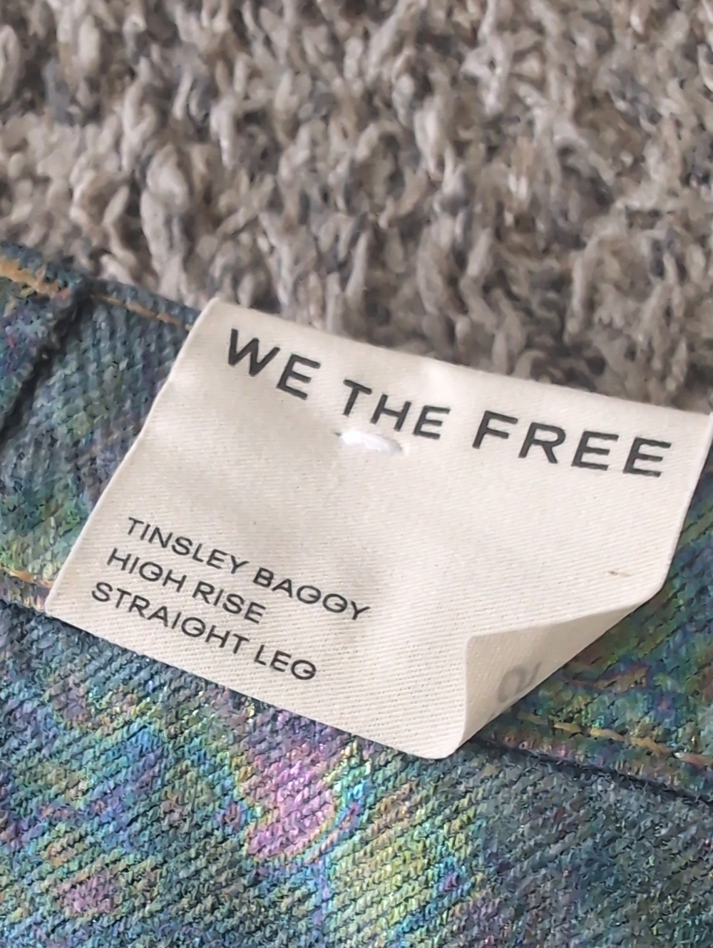 NWT Free People Tinsley Blue Floral High-Rise Printed Jeans - Picture 9 of 9